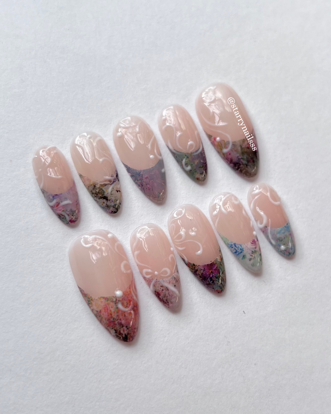 Florals and Swirl Press-on Nails